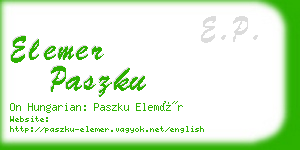 elemer paszku business card